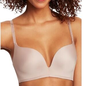 Like New Maidenform Nude Love The Lift Wireless Plunge Push Up Bra 32A DM1192